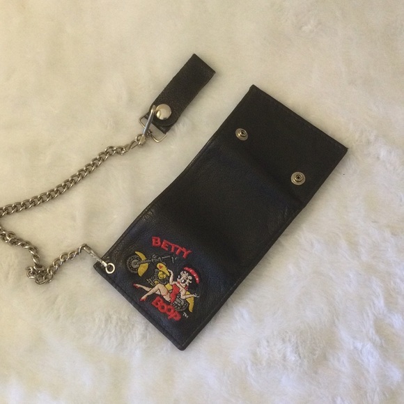 Betty Boop genuine leather wallet with chain - Picture 2 of 5